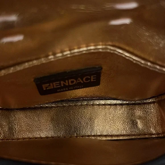 Fendace Versace x fendi Medusa Studded Nano Brooch FF Baguette crossbody bag NEW - Picture 12 of 13